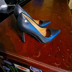 Calvin Klien Black Faux Leather Heels